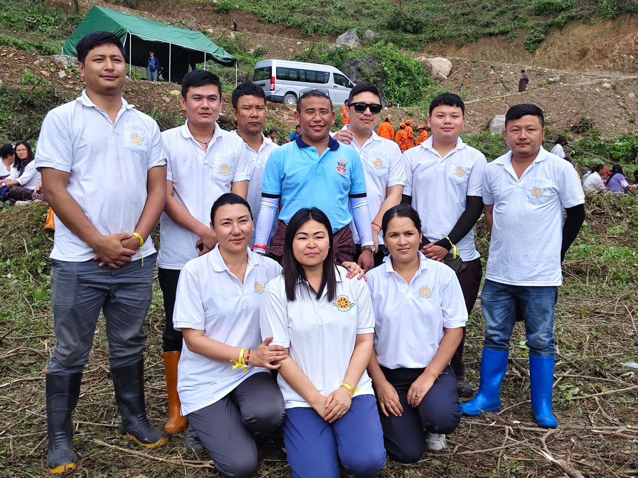 Participation in Mass Clearing of site in chumithang